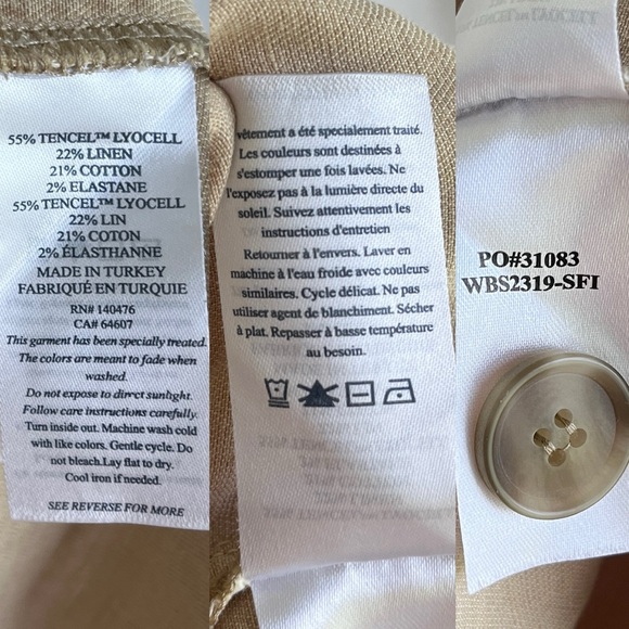 Faherty Arlie day cargo pants safari color elastic waistband utility vibe size M - Picture 8 of 8